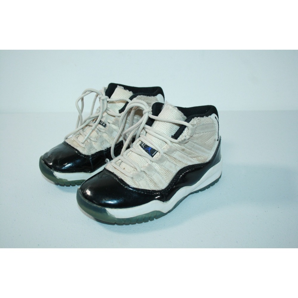 Nike Air Jordan 11 Retro PS Concrod Black‎ White 378039-107 Size 12C DAMAGED